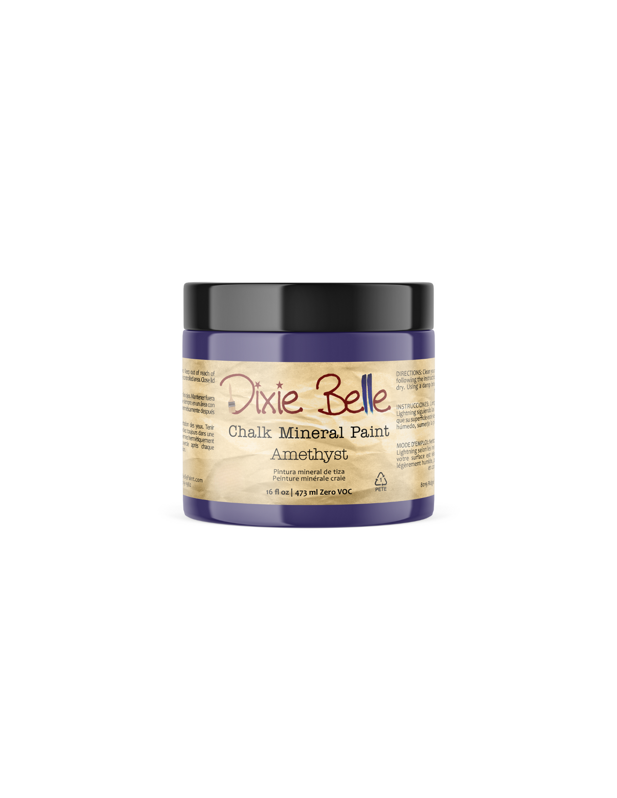 16oz. Jar of Dixie Belle Chalk Mineral Paint in Amethyst color on a white background