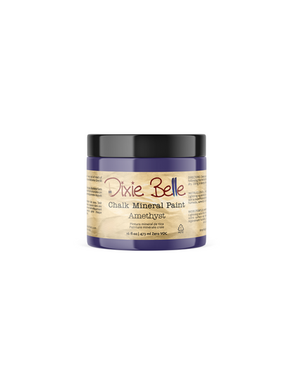 16oz. Jar of Dixie Belle Chalk Mineral Paint in Amethyst color on a white background