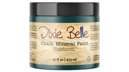 Jar of Dixie Belle Chalk Mineral Paint in Heirloom color on a white background