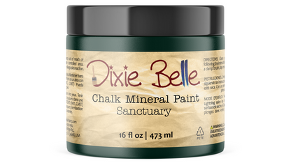 Jar of Dixie Belle Chalk Mineral Paint in Sanctuary color on a white background