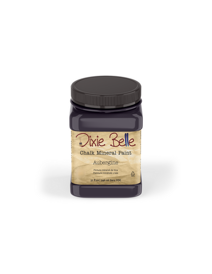 32 oz. Jar of Dixie Belle Chalk Mineral Paint in Aubergine color on a white background