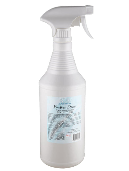 A white plastic trigger spray bottle of Pristine Clean Formalin Liquid Ready to Use disinfectant, shown against a plain white background.