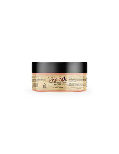4 oz. Jar of Apricot Dixie Belle Chalk Mineral Paint on a white background