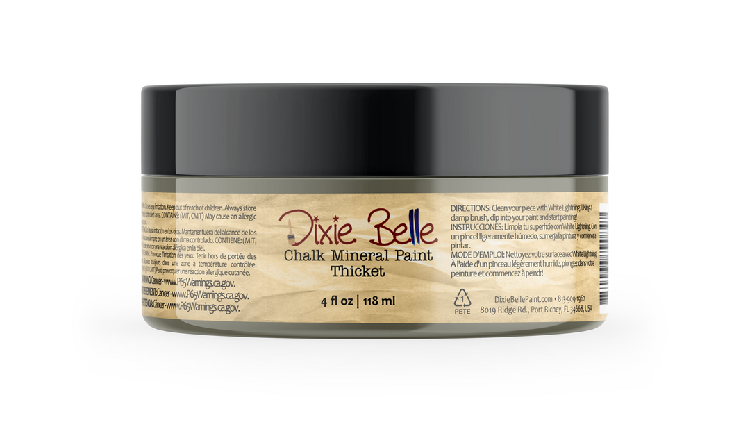 Jar of Dixie Belle Chalk Mineral Paint color Thicket on a white background