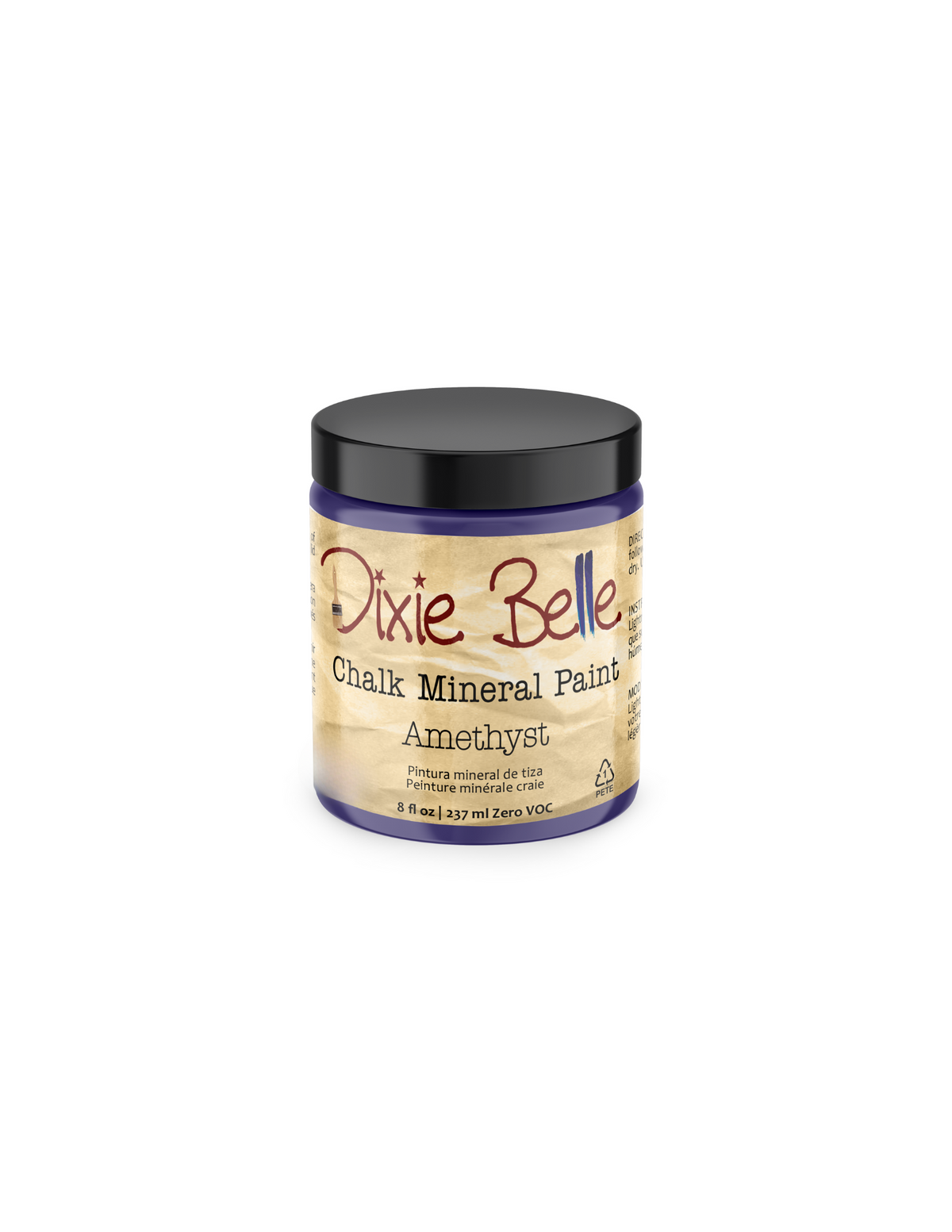 8oz. Jar of Dixie Belle Chalk Mineral Paint in Amethyst color on a white background