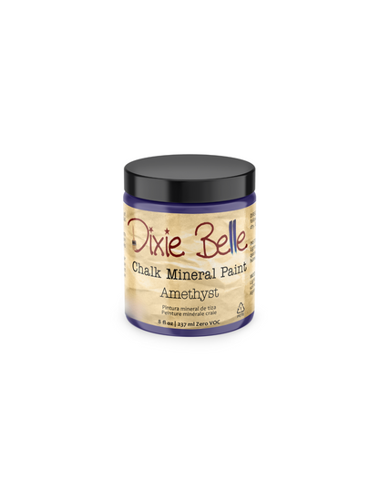 8oz. Jar of Dixie Belle Chalk Mineral Paint in Amethyst color on a white background