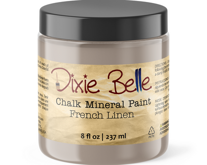 Jar of Dixie Belle French Linen on a white background