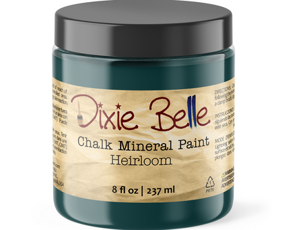 Jar of Dixie Belle Chalk Mineral Paint in Heirloom color on a white background