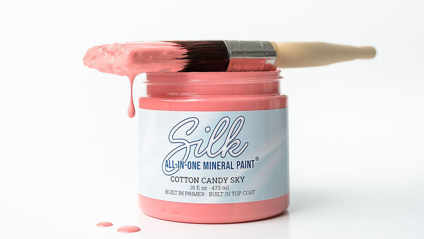 Cotton Candy Sky Silk-All-In-One Mineral Paint container on white background