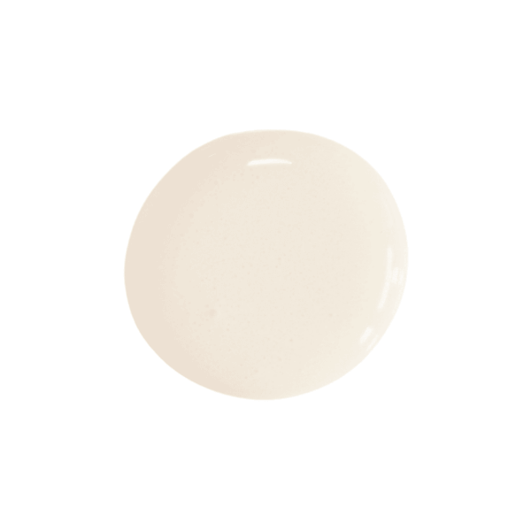 a drop of creamy milk paint on a solid white background.