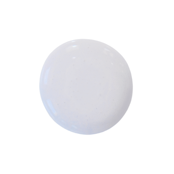 a drop of purple posies milk paint on a solid white background.