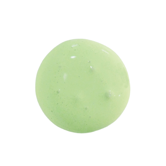 a drop of willow milk paint on a plain white background.